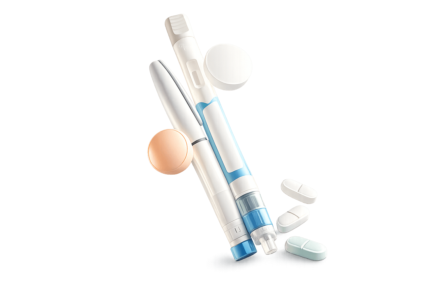 GLP-1 auto-injector pens and tablets